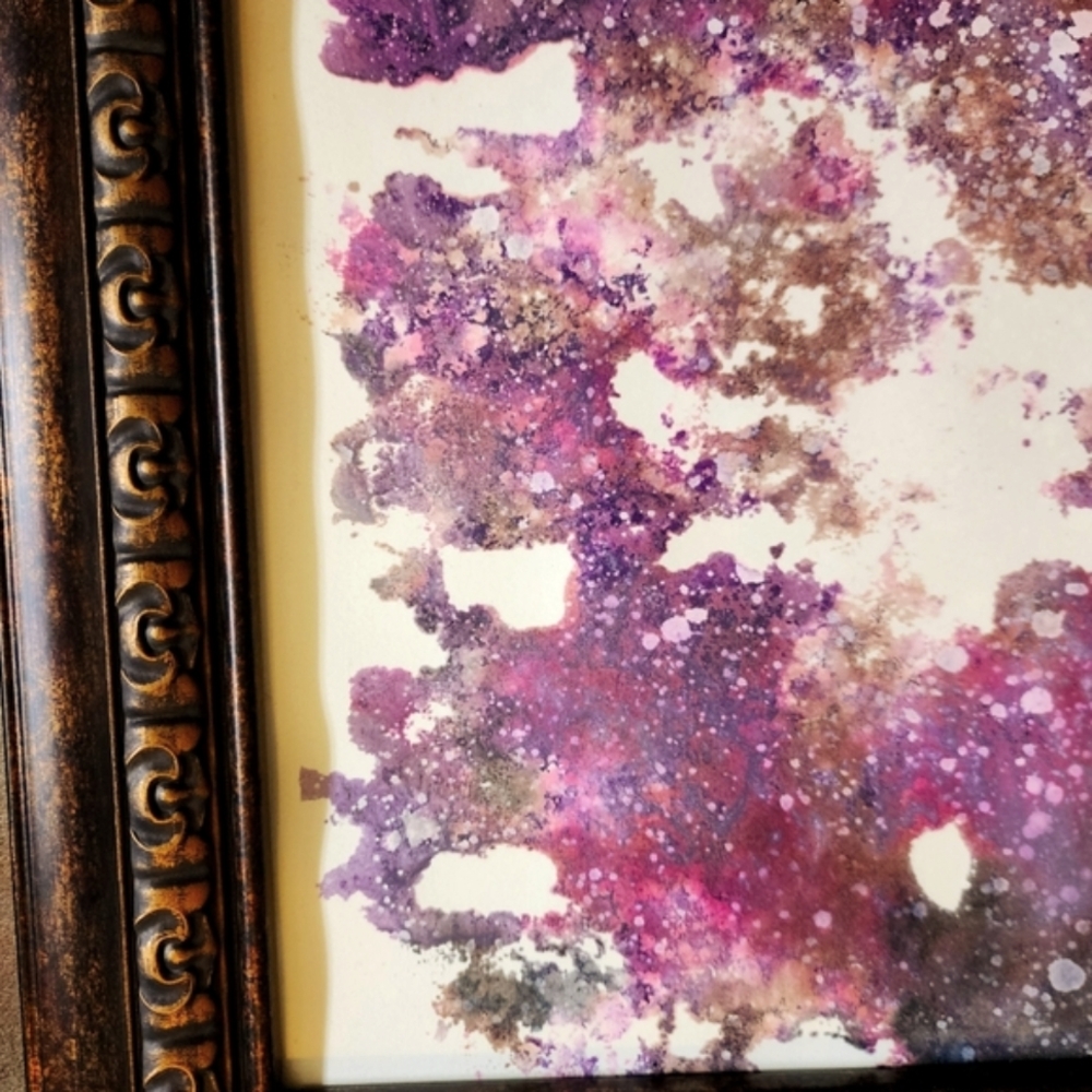 HANDCRAFTED Antique Bronze Frame Painting HANDPAINTED Abstract Art Wall Decor - Picture 6 of 16